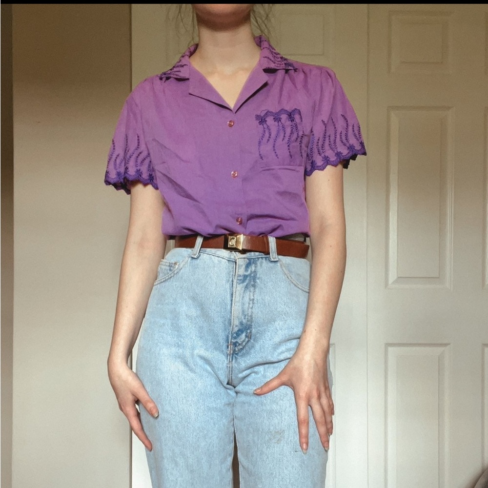 Vintage embroidered button down shirt
